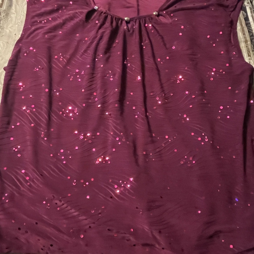 Rochelli Purple Sequin Blouse